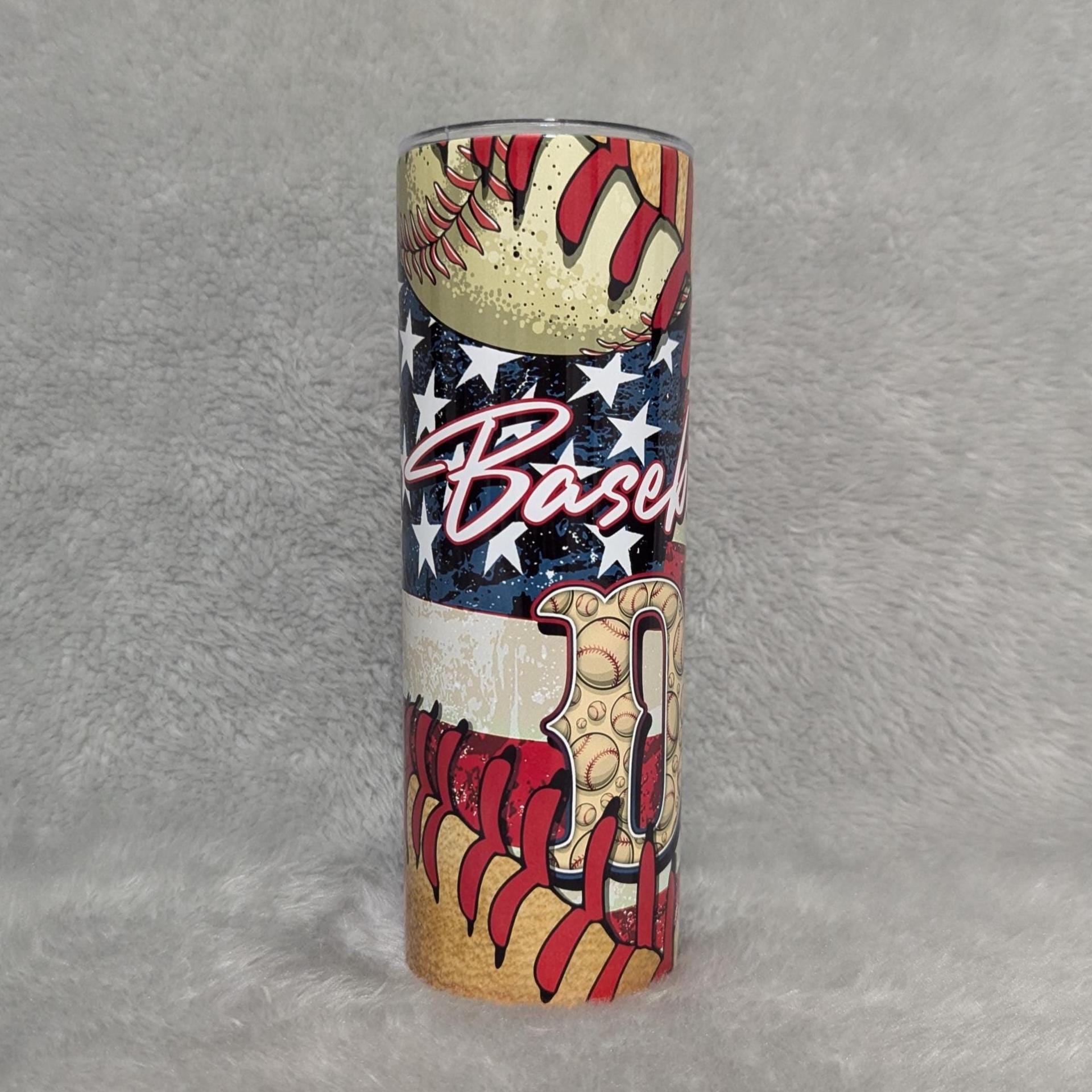 Baseball Dad Tumbler 20oz With Reusable Straw