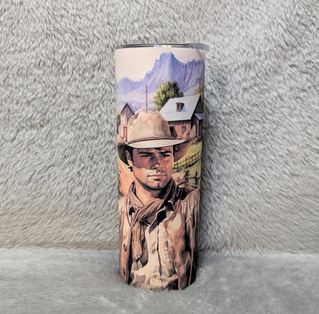 Cowboy Tumbler 20oz With Reusable Straw, Can Be Personalized