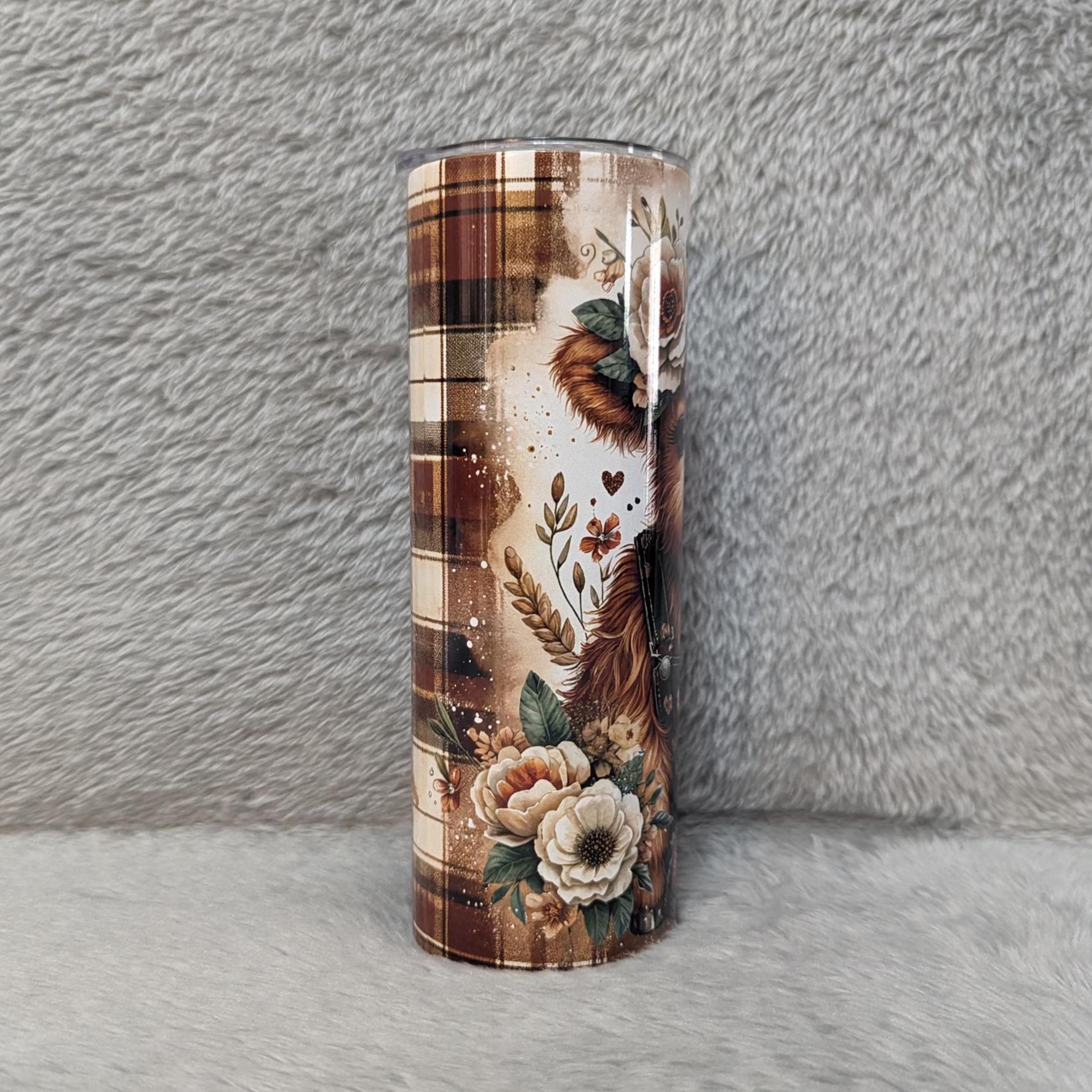 Just A Girl Who Loves Highland Cows Tumbler 20oz With Reusable Straw, Can Be Personalized
