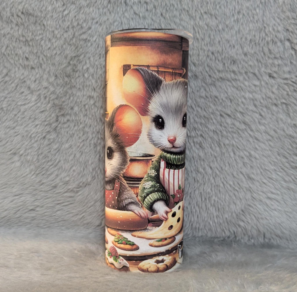 Christmas Mice - Mouse Tumbler 20oz With Reusable Straw, Can Be Personalized