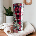 Festive Christmas Tree Tumbler with the Christmas Rules 20oz With Reusable Straw