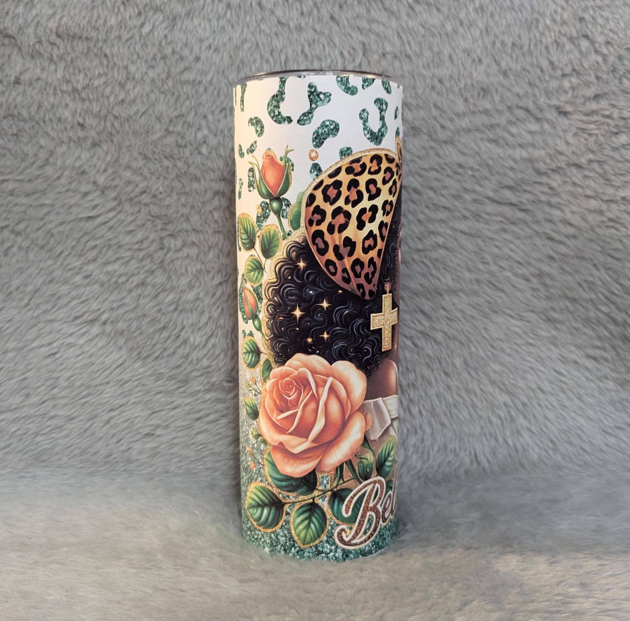 Religious Girl Tumbler 20oz With Reusable Straw, Can Be Personalized