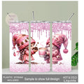 Coffee Gnome Tumbler With A Glitter Design 20oz With Reusable Straw, Can Be Personalized