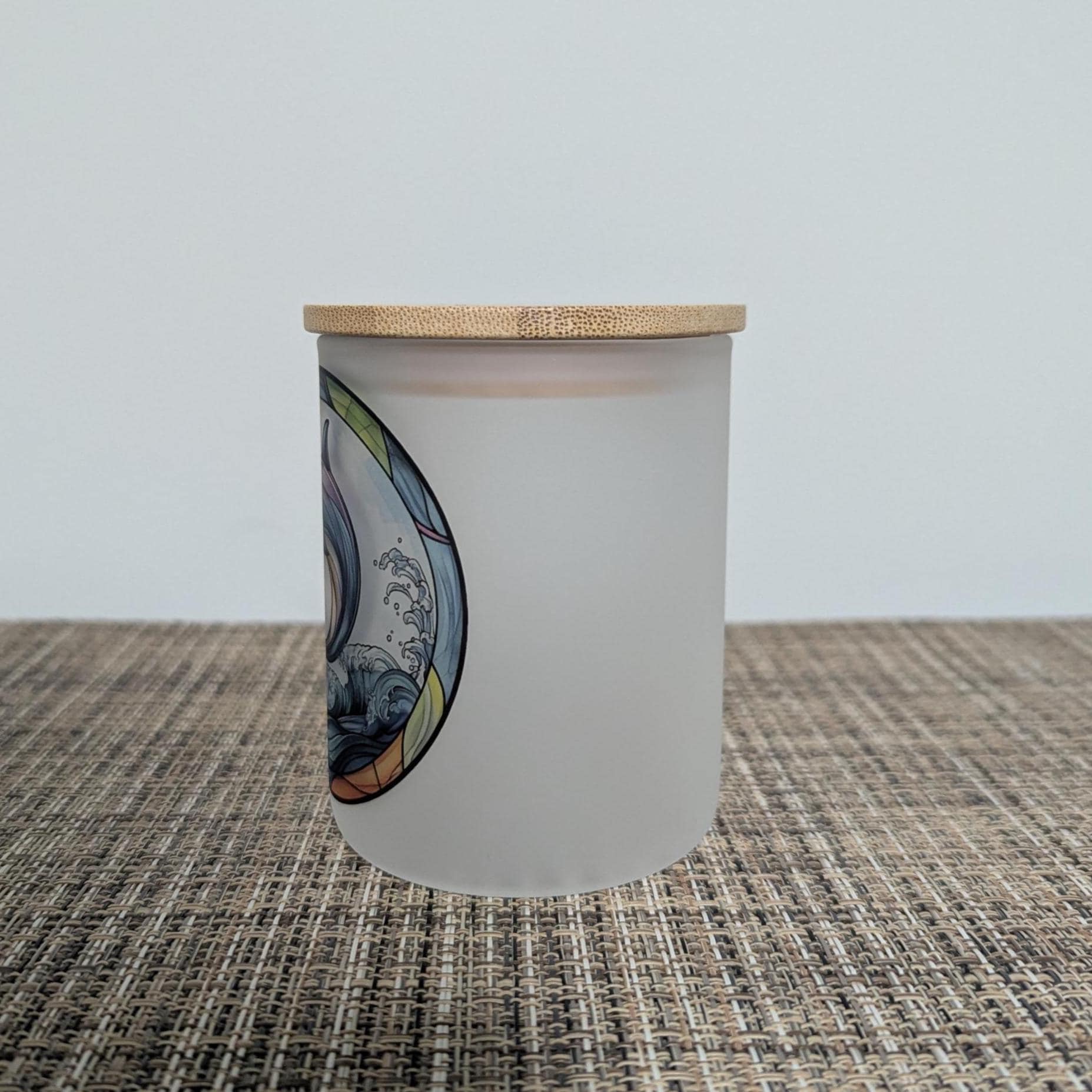 Dolphin With A Stained Glass Design Candle Holder - Includes A Battery Operated Flickering Tea Light