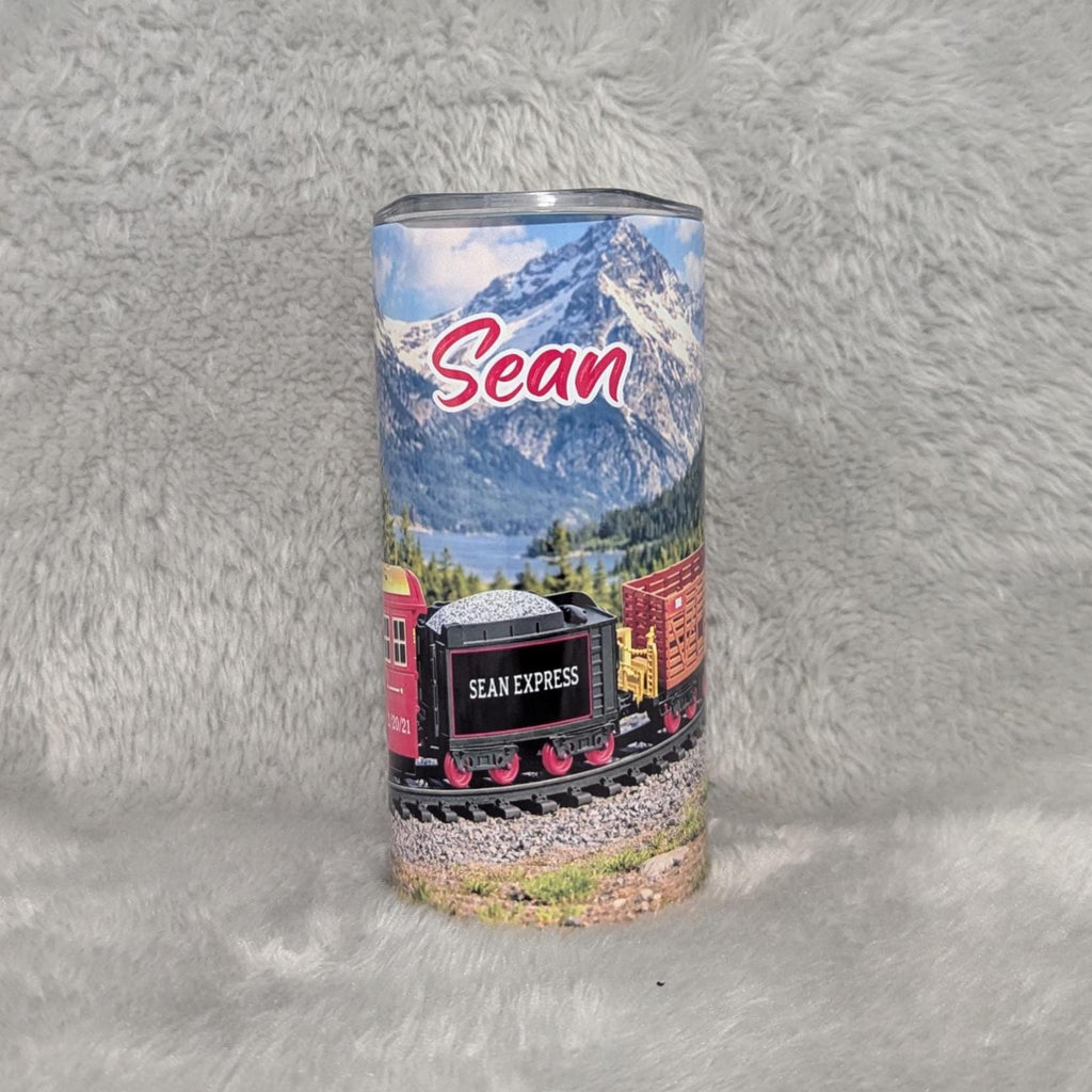 Kids Train Tumbler 15oz With Reusable Straw, Can Be Personalized