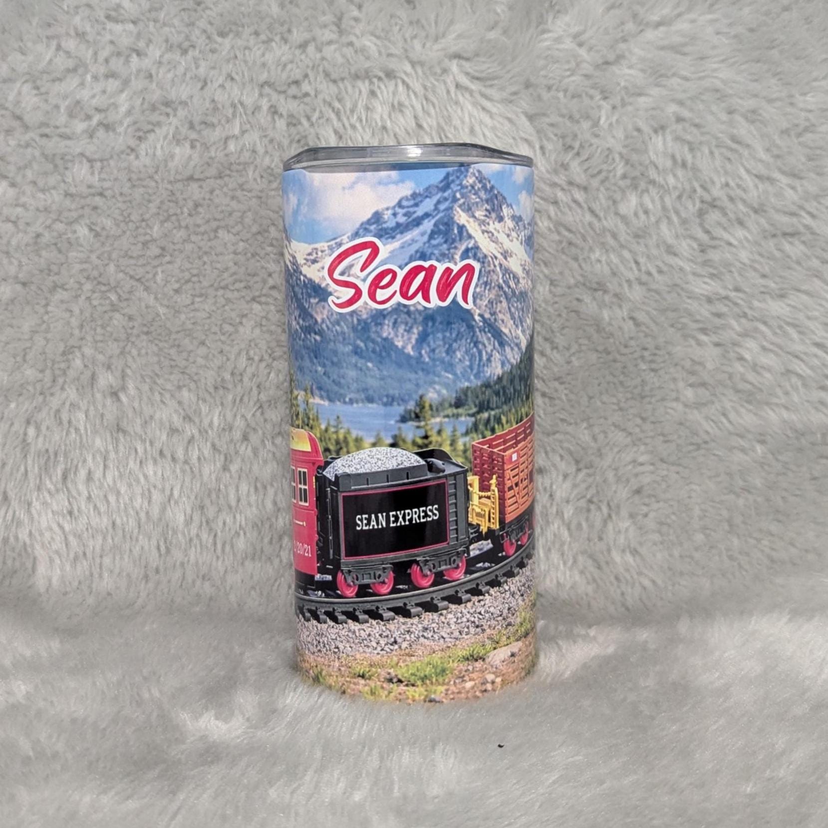 Kids Train Tumbler 15oz With Reusable Straw, Can Be Personalized