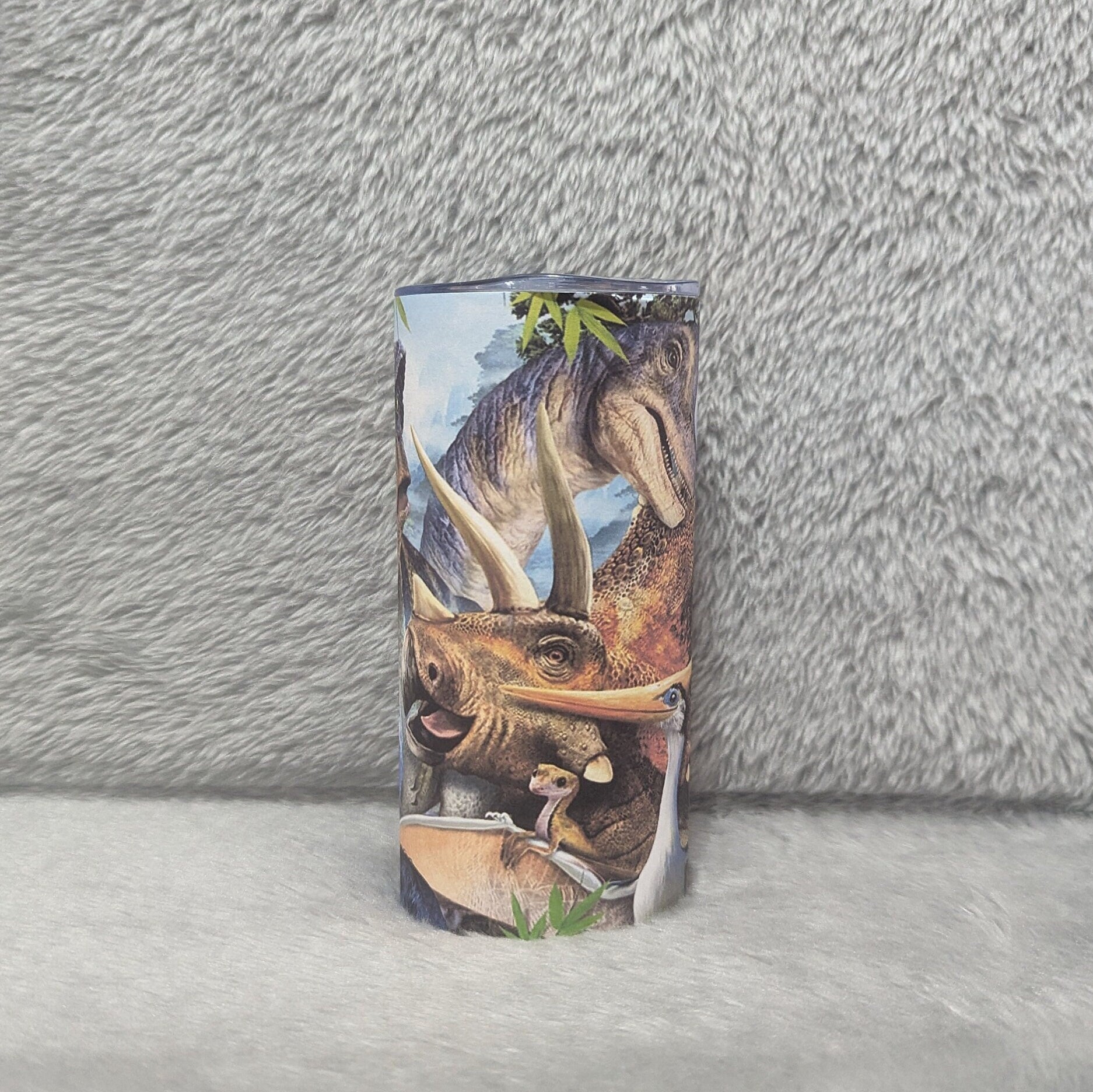 Kids Dinosaur Tumbler 15oz With Reusable Straw, Can Be Personalized