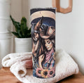 Cowgirl Tumbler with Her and Her Horse 20oz With Reusable Straw, Can Be Personalized