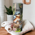 Bird Tumbler with Mother and Baby Bird 20oz With Reusable Straw, Can Be Personalized