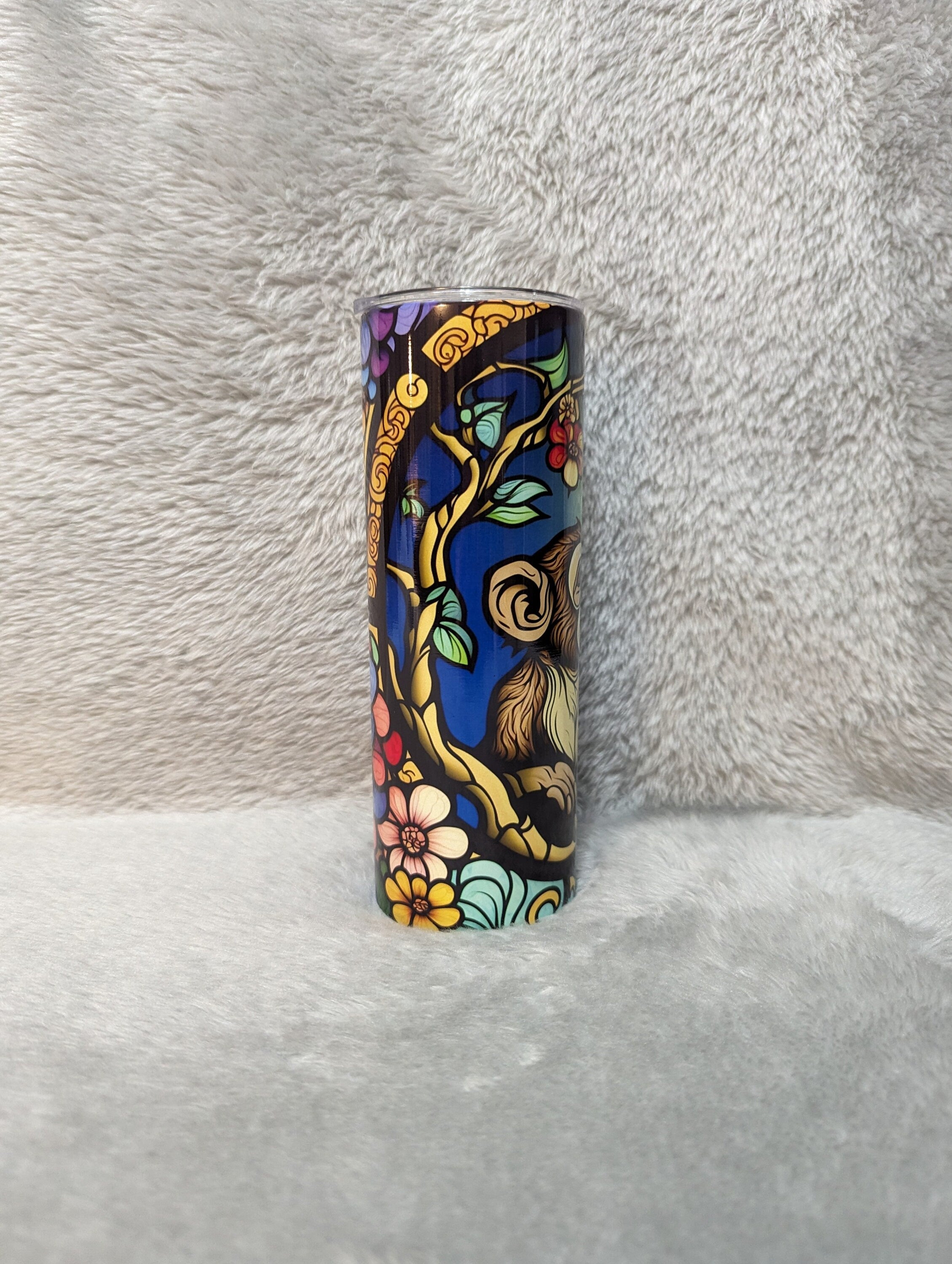 Monkey Tumbler 20oz With Reusable Straw, Can Be Personalized