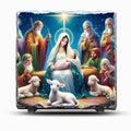 Nativity Scene Slate Picture With Display Legs