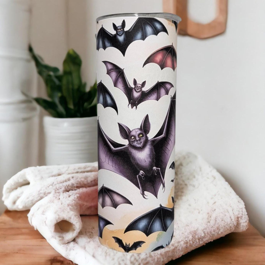 Bat Tumbler 20oz With Reusable Straw, Can Be Personalized