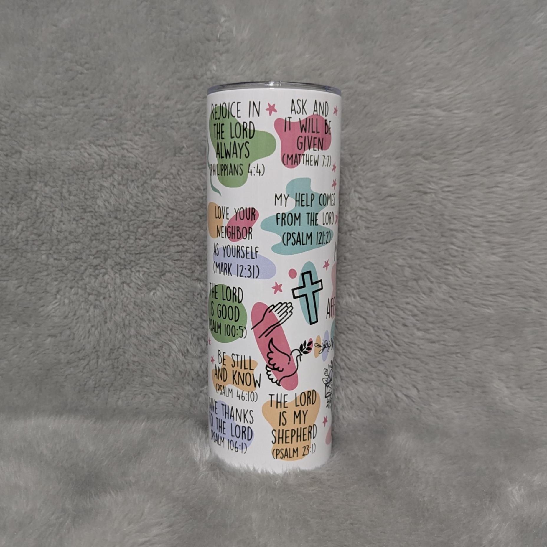 My Daily Bible Affirmations Tumbler 20oz With Reusable Straw