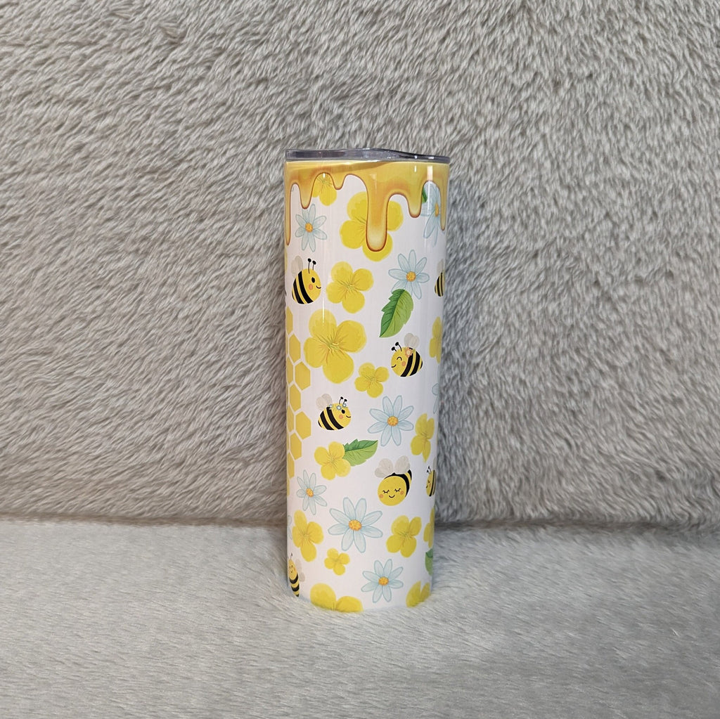 Just Bee Kind Honey Bee Gnome Tumbler 20oz With Reusable Straw, Can Be Personalized