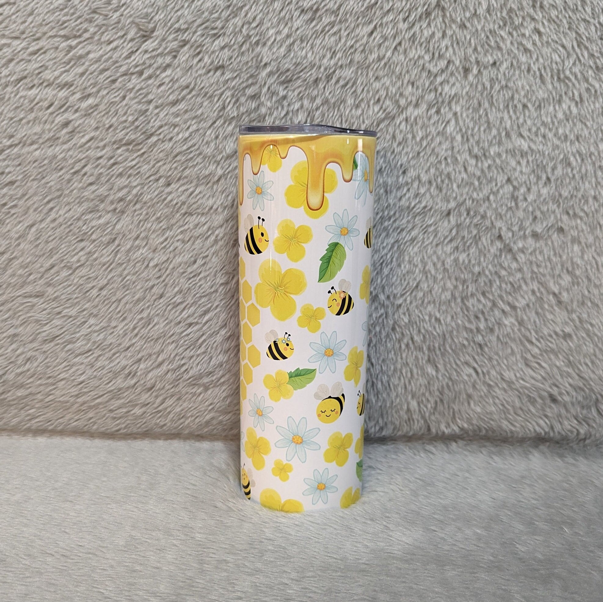 Just Bee Kind Honey Bee Gnome Tumbler 20oz With Reusable Straw, Can Be Personalized