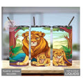Kids Lion Tumbler 15oz With Reusable Straw, Can Be Personalized