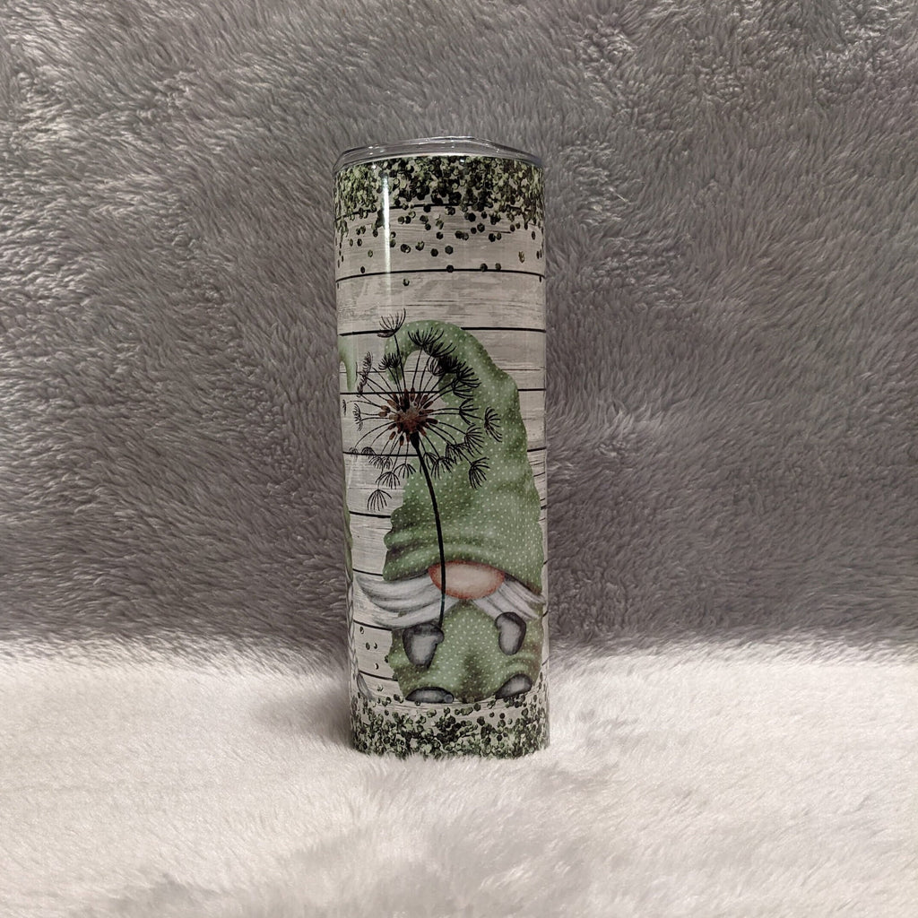 Gnomes With Dandelions Tumbler 20oz With Reusable Straw, Can Be Personalized