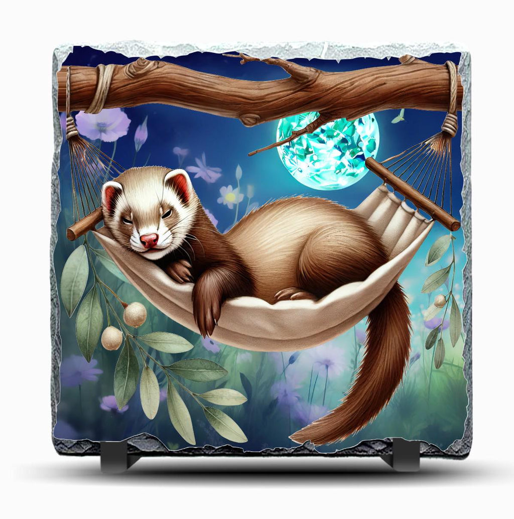 Cute Slate Ferret Picture With Display Legs
