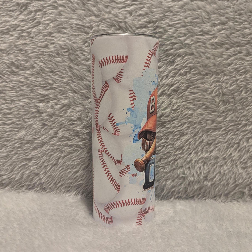 Baseball Dad Tumbler 20oz With Reusable Straw, Can Be Personalized