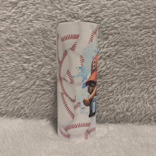 Baseball Dad Tumbler 20oz With Reusable Straw, Can Be Personalized