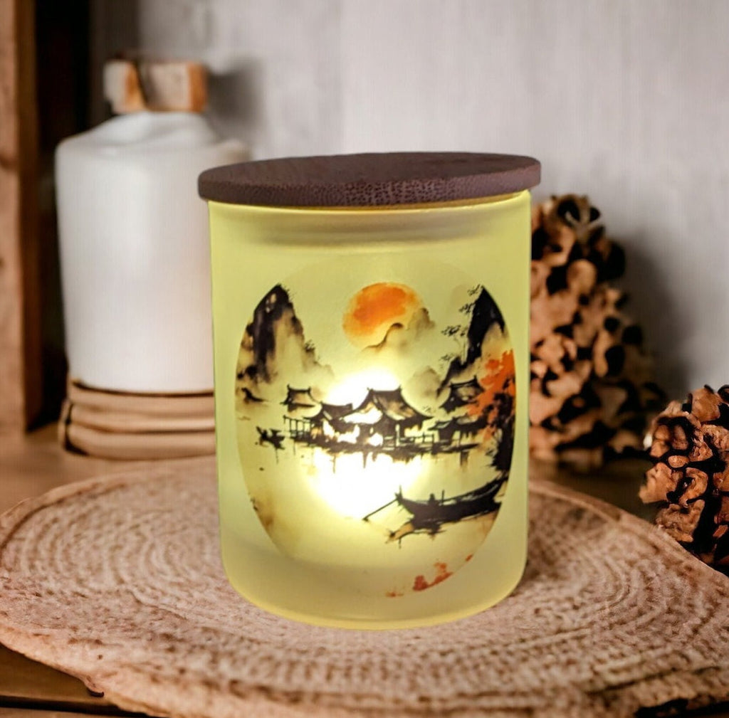 Chinese Candle Holder with Battery Operated Flickering Tea Light