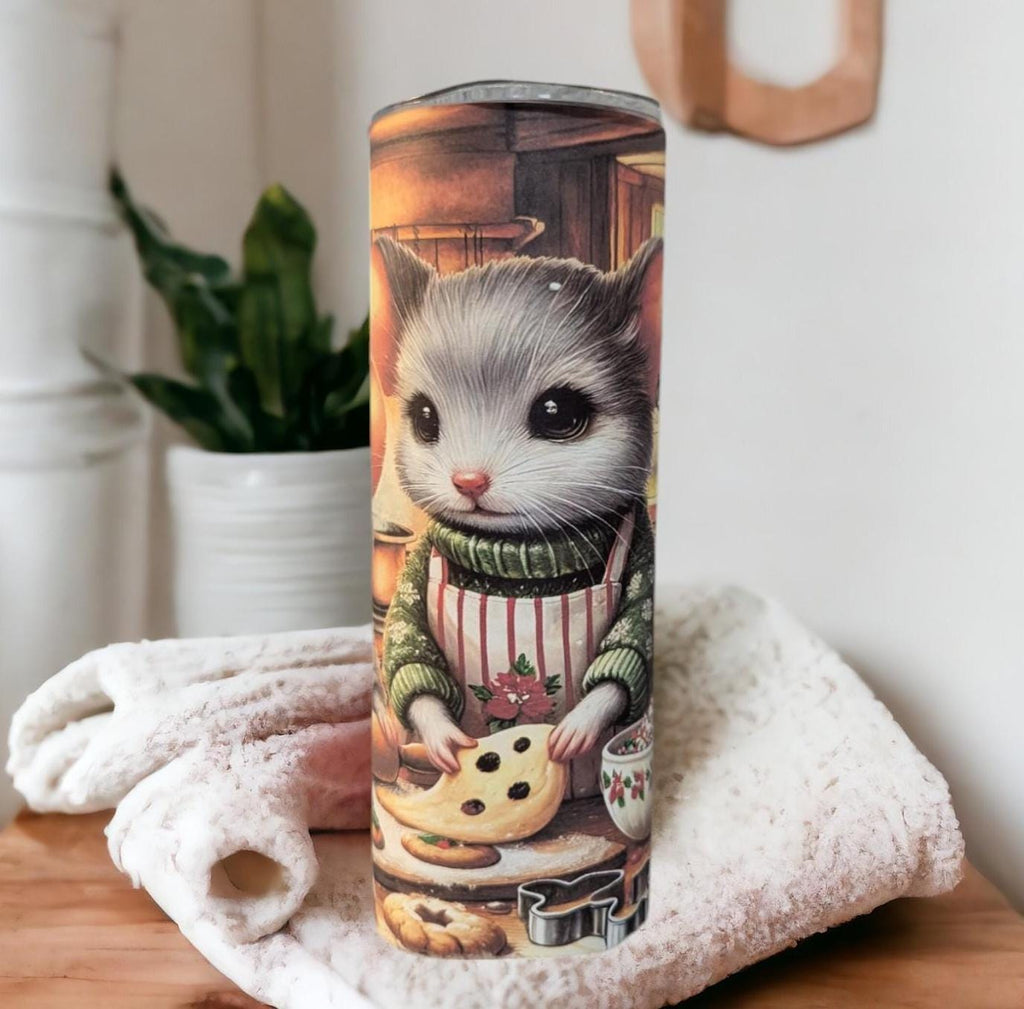 Christmas Mice - Mouse Tumbler 20oz With Reusable Straw, Can Be Personalized