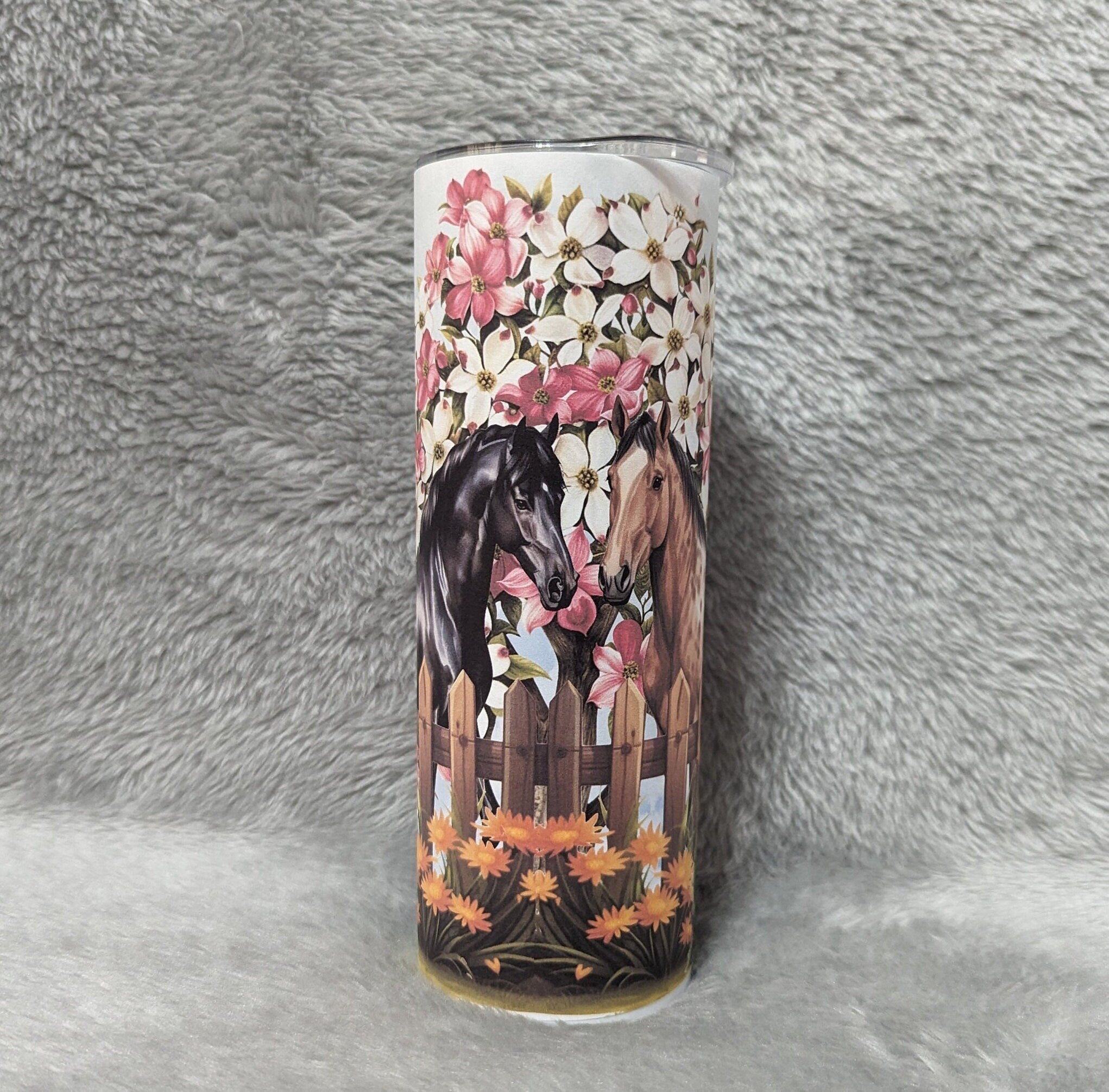 Horse Tumbler 20oz With Reusable Straw, Can Be Personalized