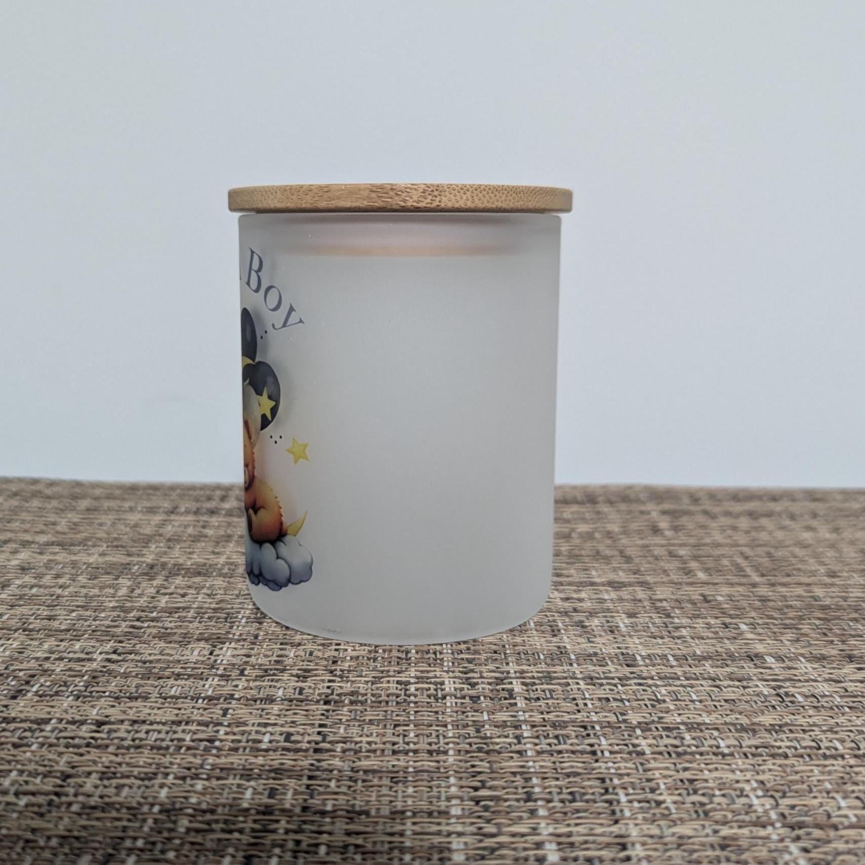 It's A Boy Candle Holder With A Battery Operated Flickering Tea Light