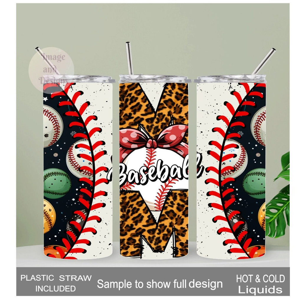 Baseball Mom Tumbler 20oz With Reusable Straw