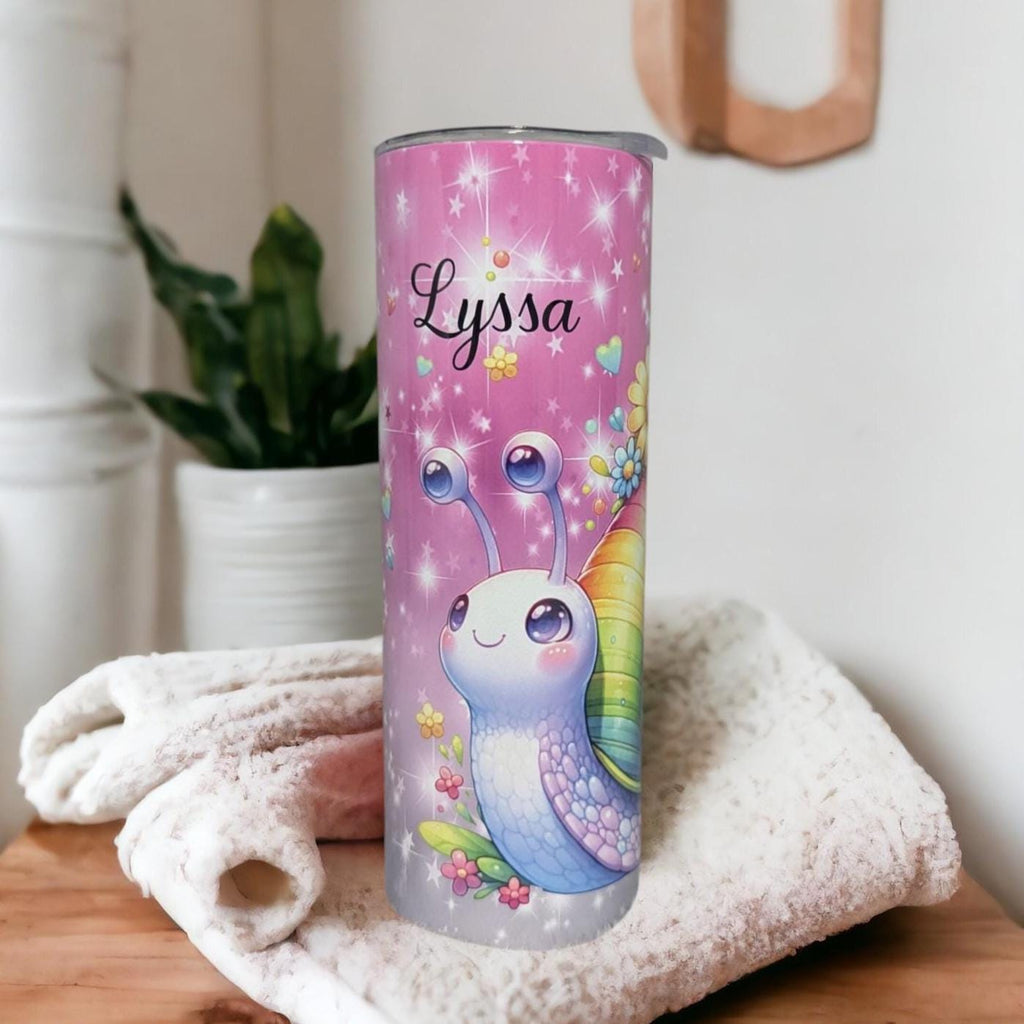 Colorful Snail Tumbler 20oz With Reusable Straw Can Be Personalized