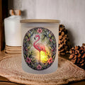 Flamingo Candle Holder With A Flickering Tea Light