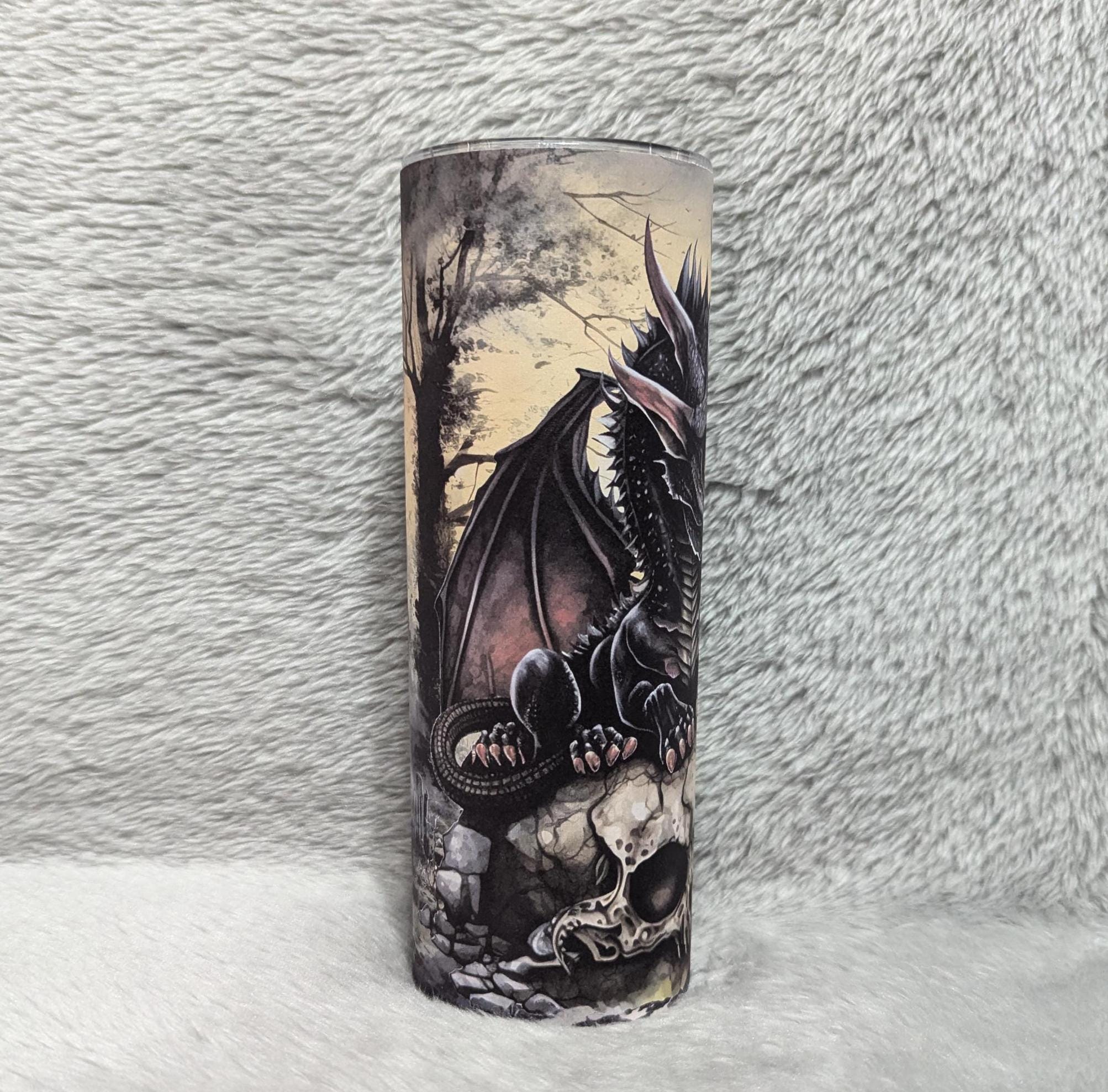 Dragon Tumbler 20oz With Reusable Straw, Can Be Personalized