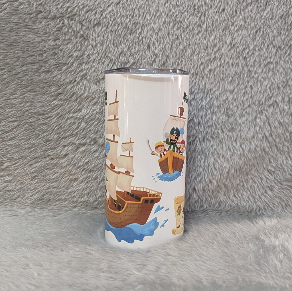 Kids Pirate Tumbler 15oz With Reusable Straw, Can Be Personalized