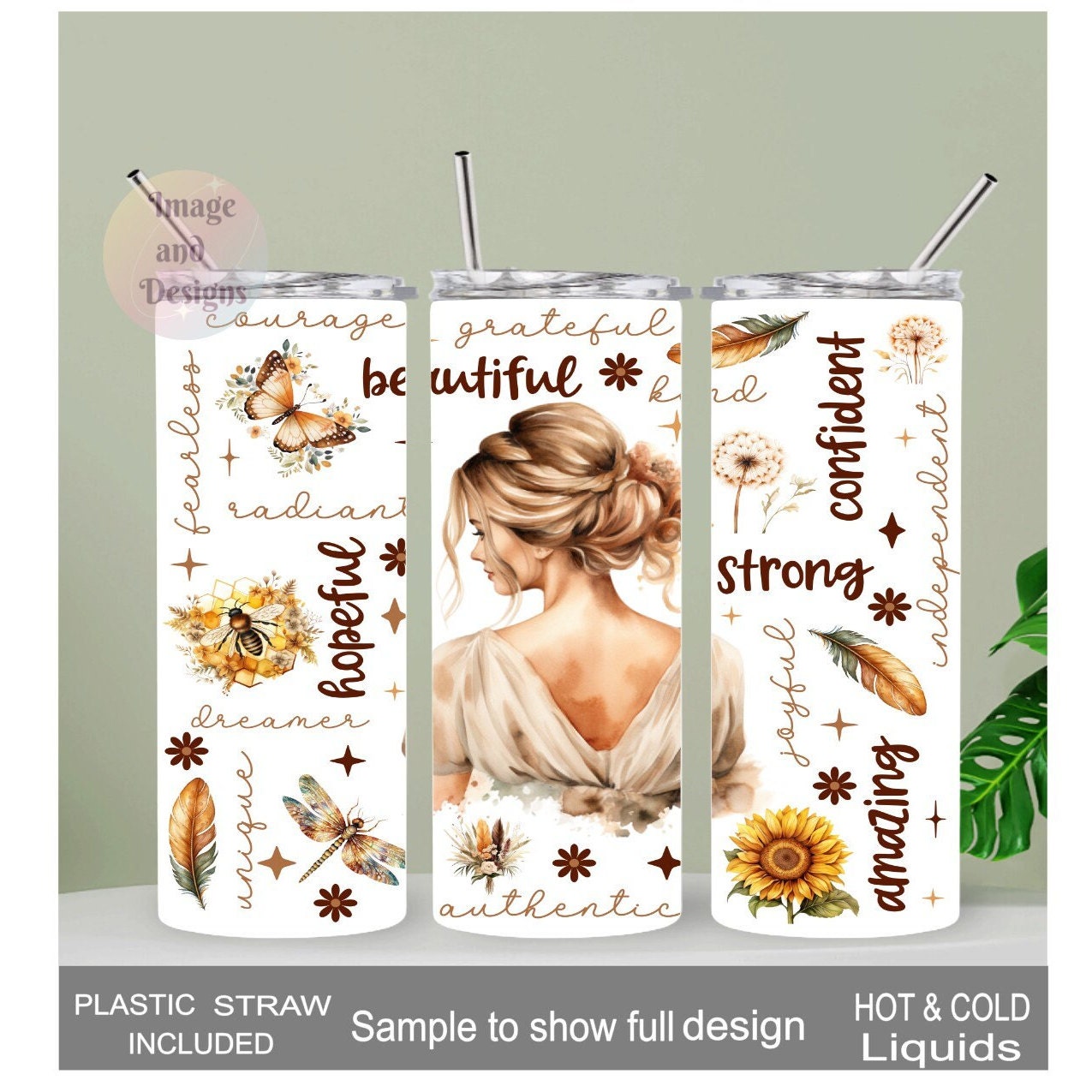 Blonde Woman Affirmation Tumbler 20oz With Reusable Straw