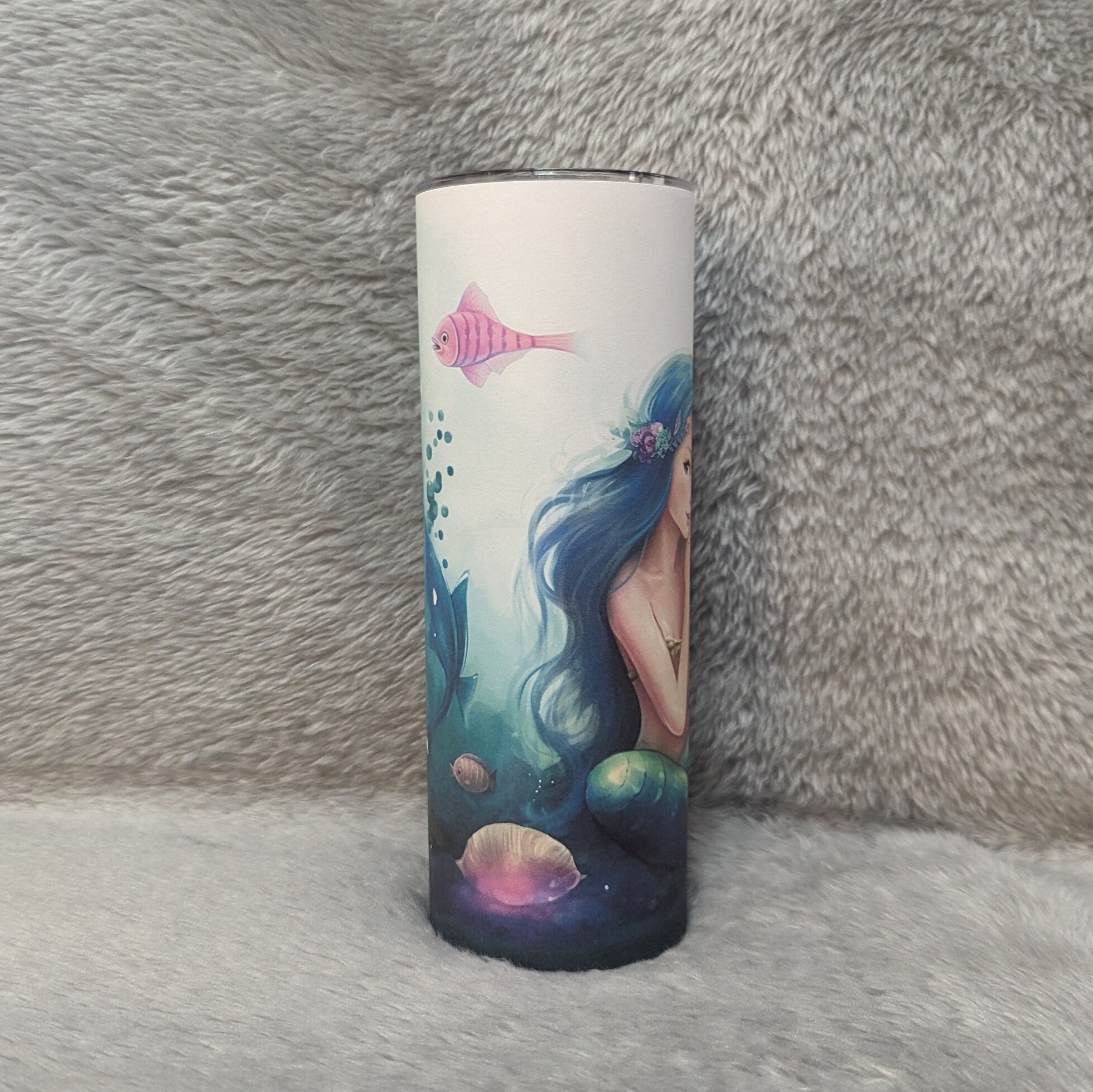 Mermaid Tumbler 20oz With Reusable Straw, Can Be Personalized