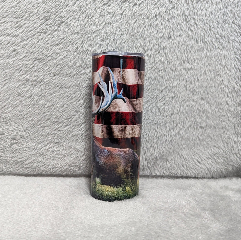 Deer Buck Tumbler 20oz With Reusable Straw, Can Be Personalized