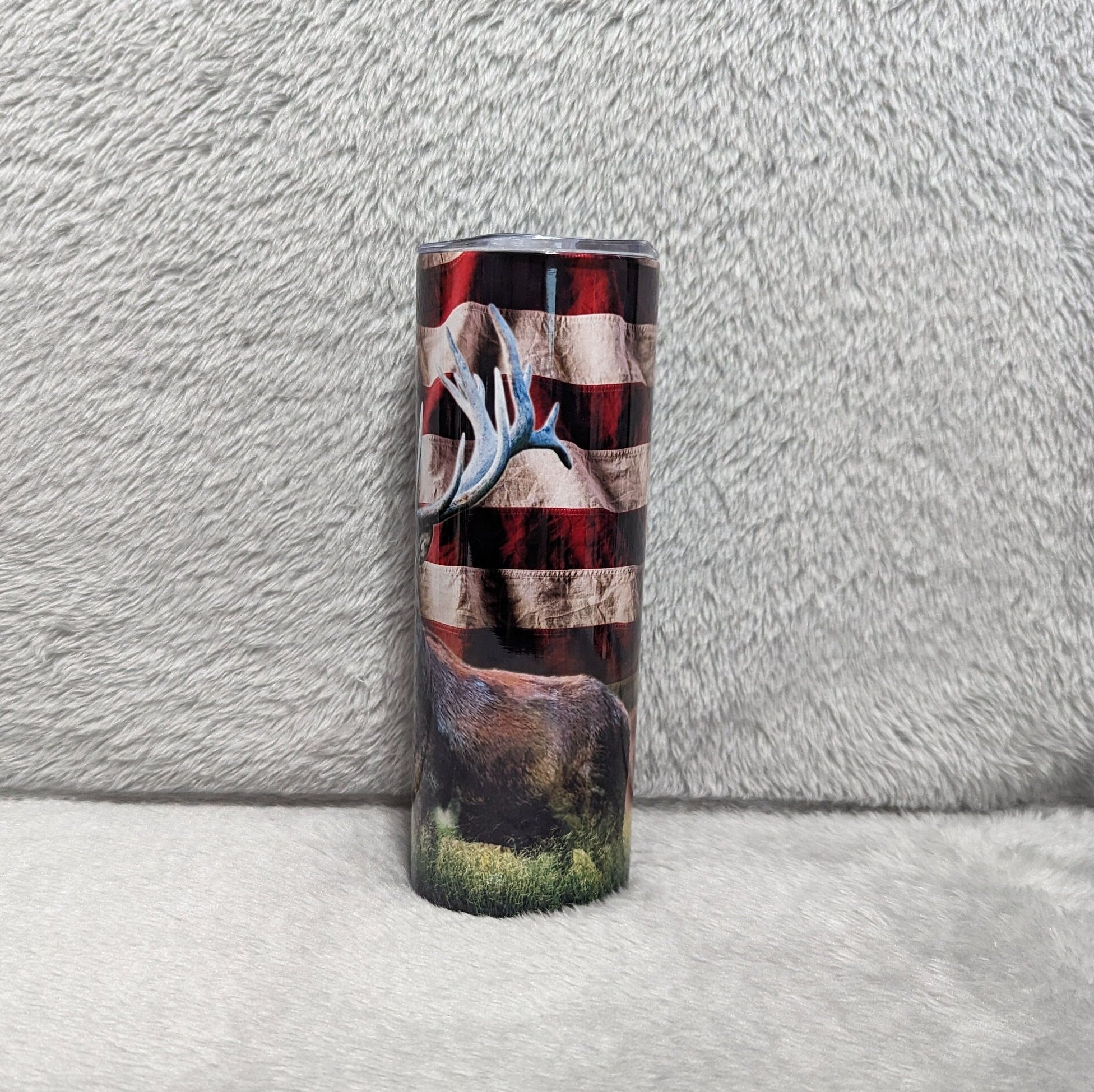 Deer Buck Tumbler 20oz With Reusable Straw, Can Be Personalized