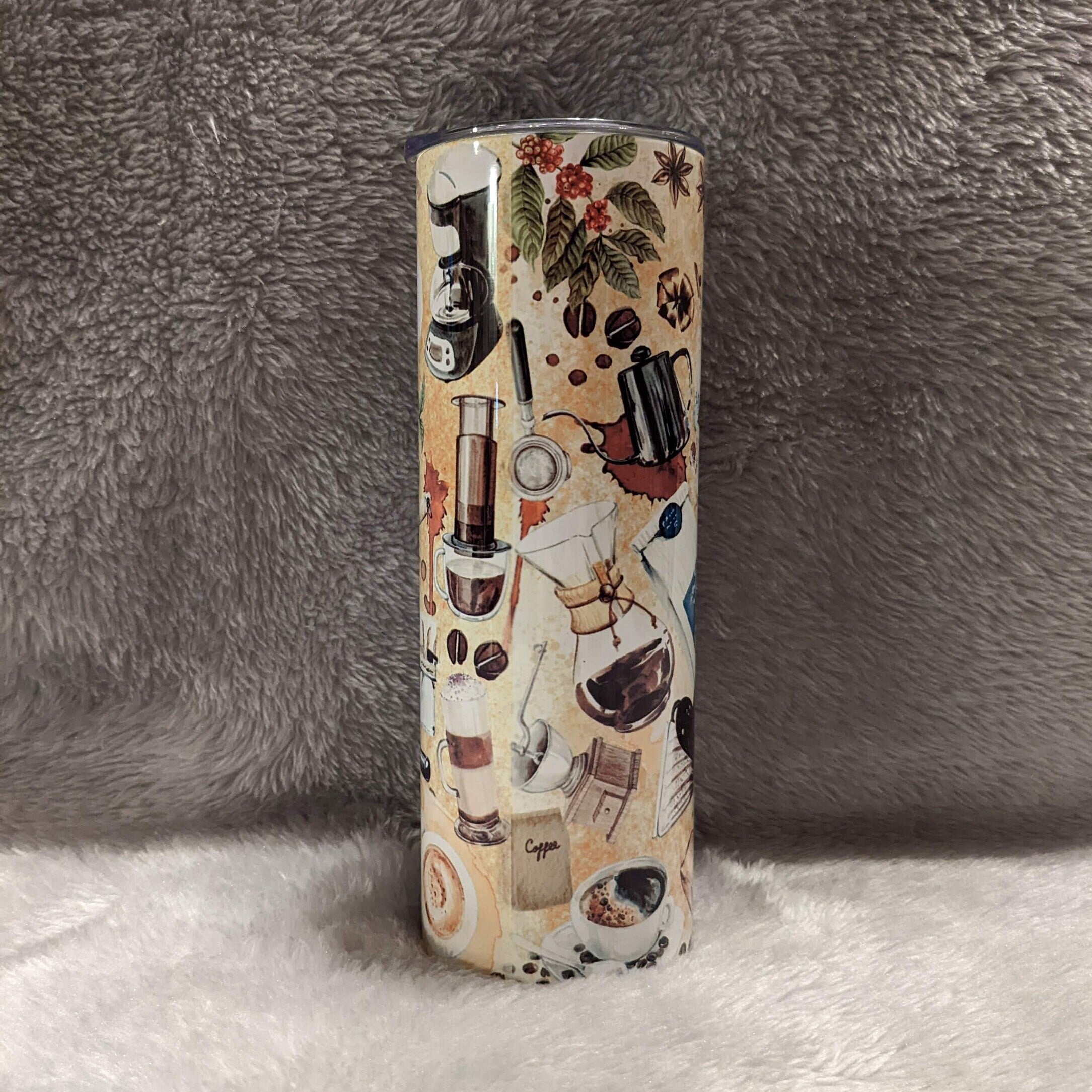 Coffee Life Mom Bun - Messy Bun Girl Tumbler 20oz With Reusable Straw, Can Be Personalized