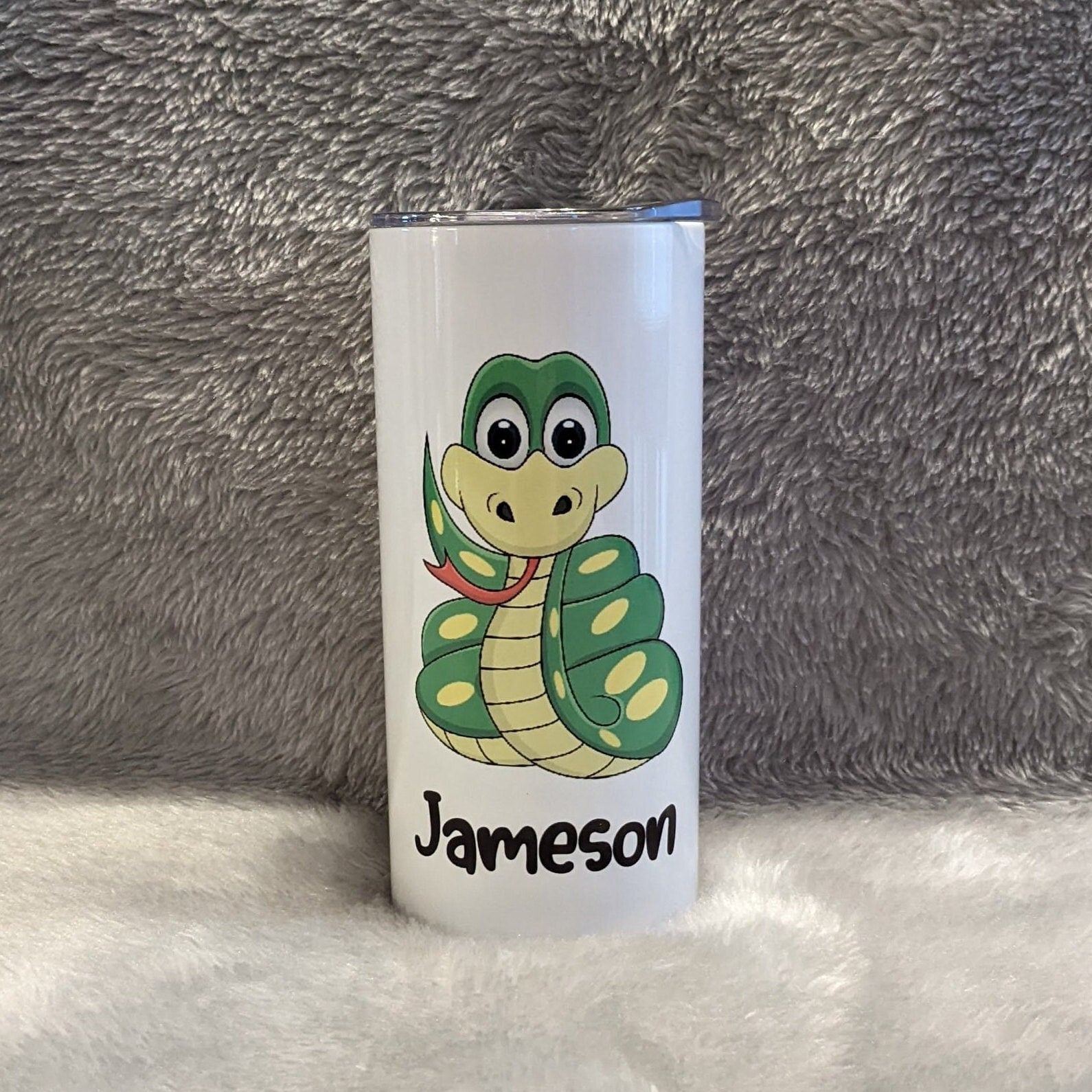 Kids Snake Tumbler 15oz With Reusable Straw, Can Be Personalized