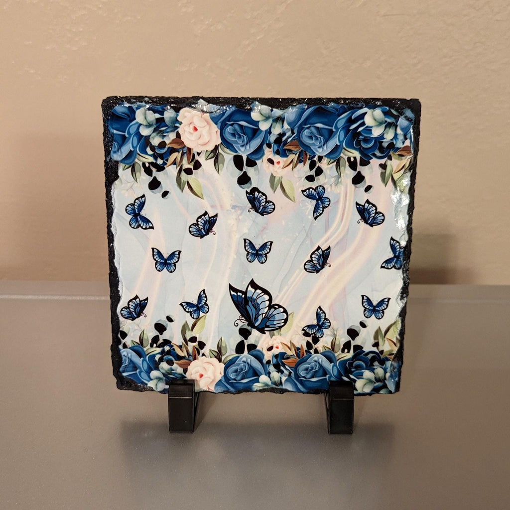 Slate Butterfly Picture With Display Legs