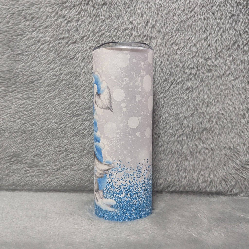 Winter Gnome Tumbler With A Winter Design 20oz With Reusable Straw, Can Be Personalized