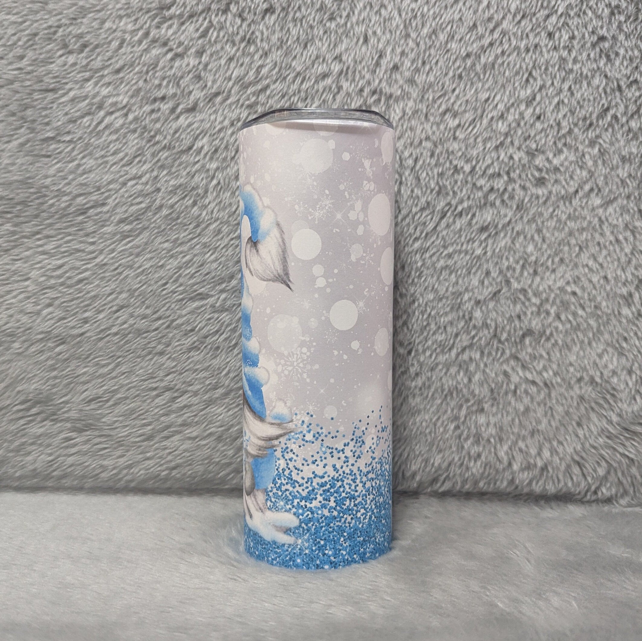 Winter Gnome Tumbler With A Winter Design 20oz With Reusable Straw, Can Be Personalized