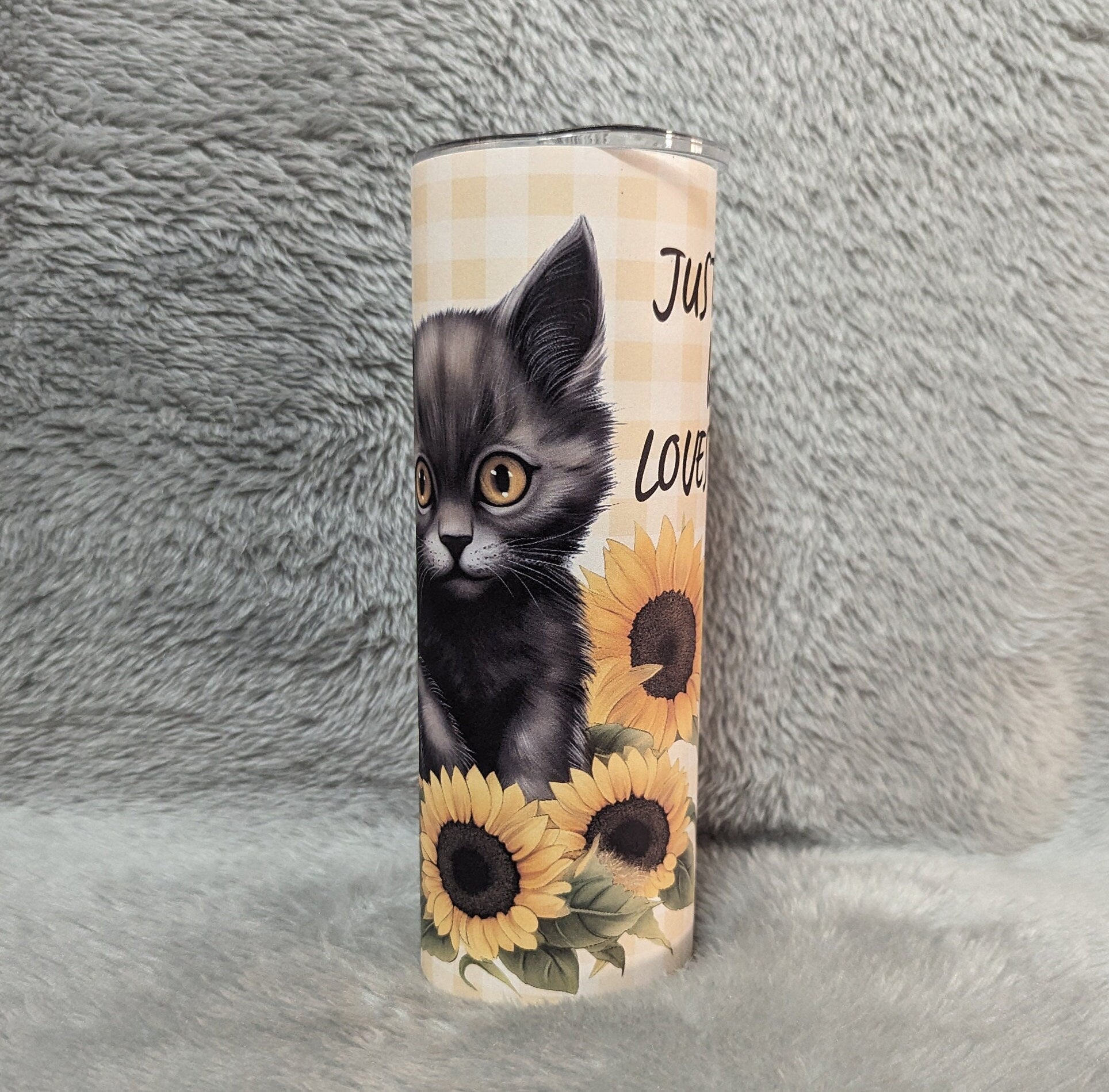 Just A Girl Who Loves Kittens Tumbler 20oz With Reusable Straw, Can Be Personalized