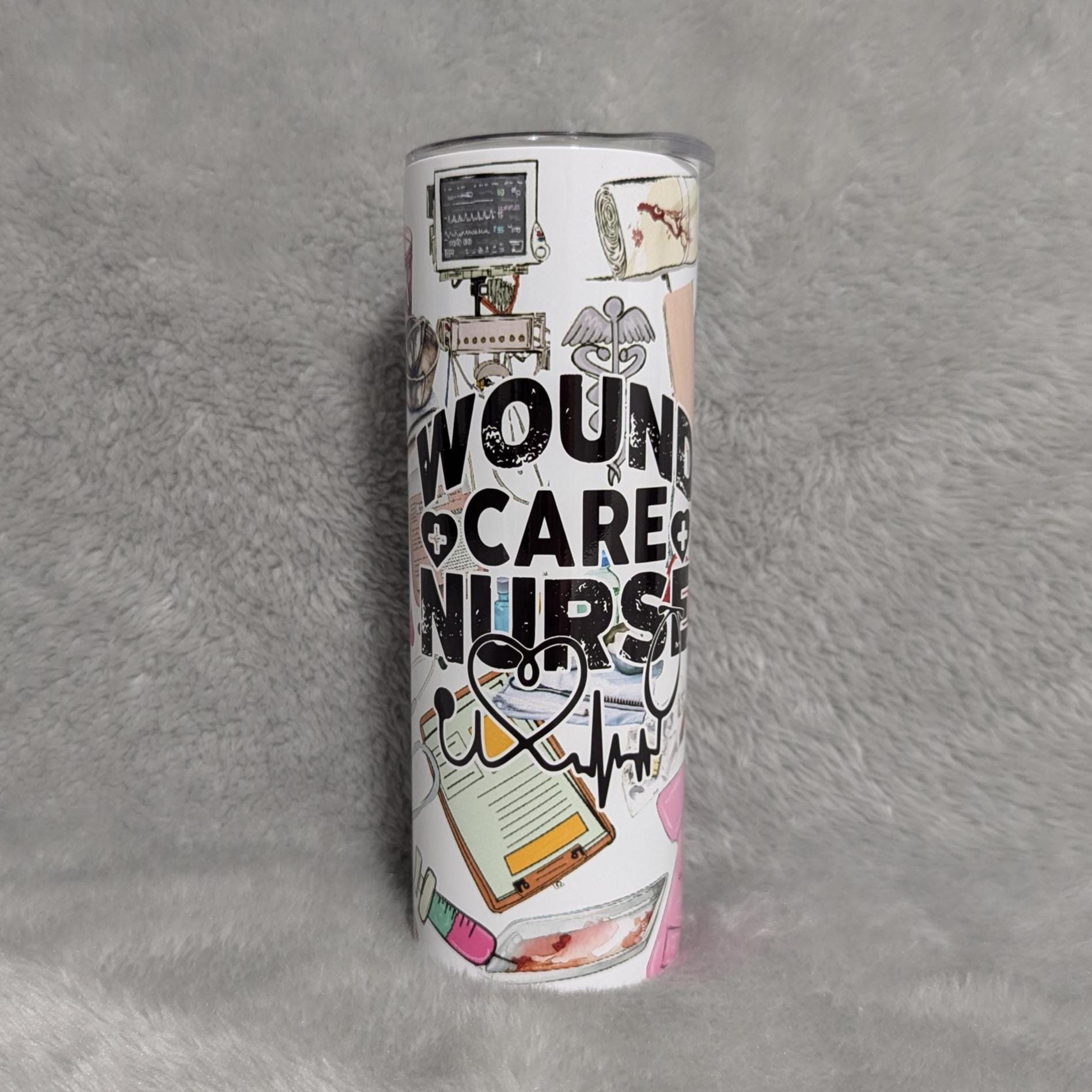 Wound Care Nurse Tumbler 20oz With Reusable Straw