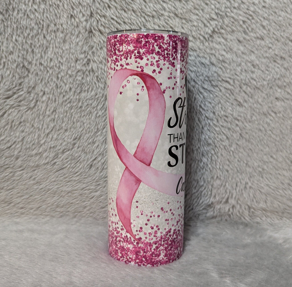 Stronger Than The Storm Tumbler 20oz With Reusable Straw, Can Be Personalized