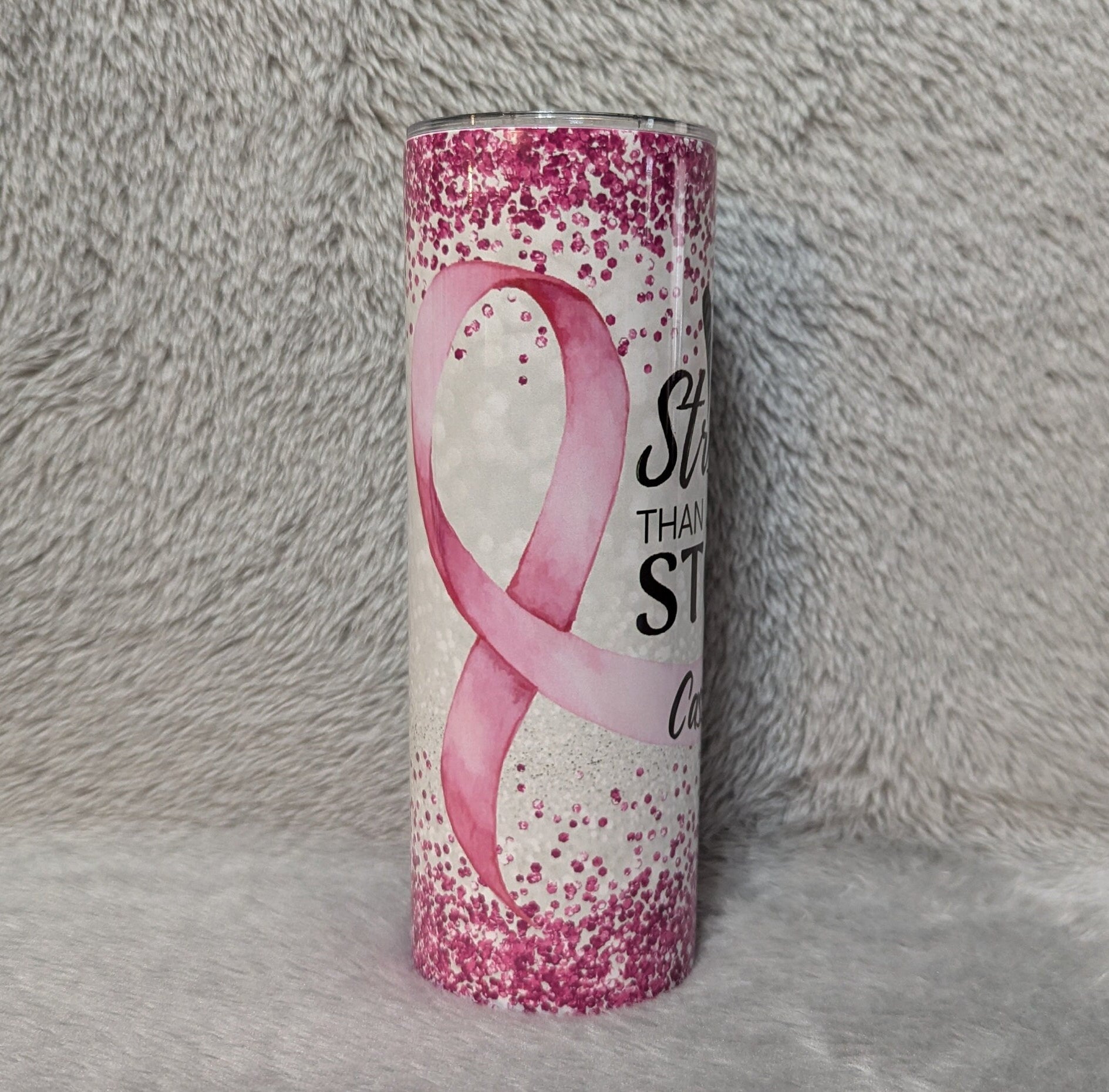 Stronger Than The Storm Tumbler 20oz With Reusable Straw, Can Be Personalized