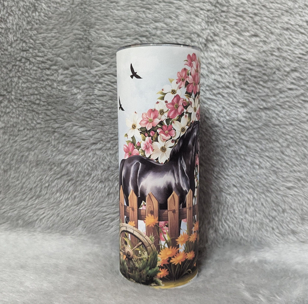 Horse Tumbler 20oz With Reusable Straw, Can Be Personalized