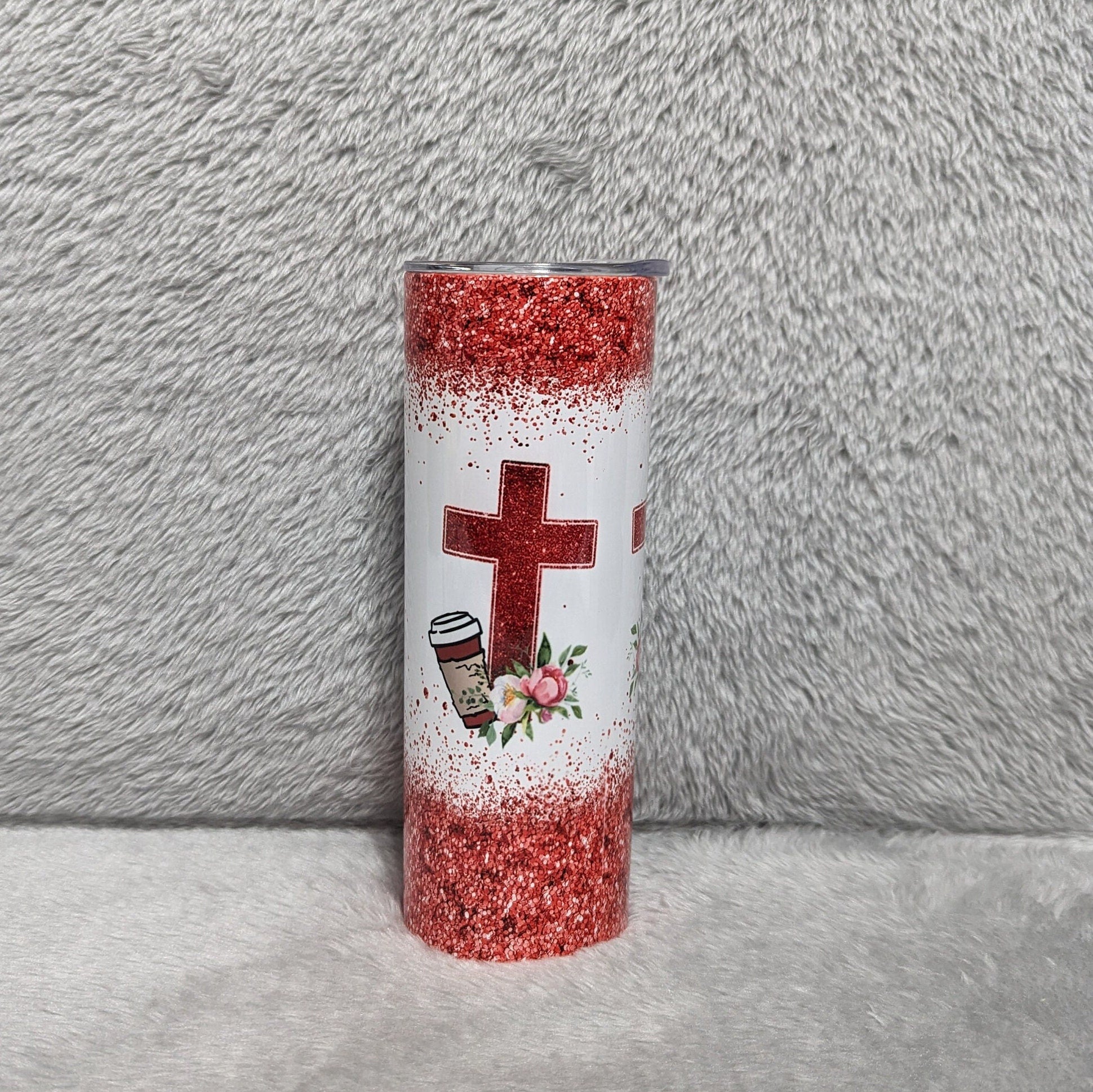 This Mom Is Fueled By Jesus and Coffee Religious Tumbler 20oz With Reusable Straw