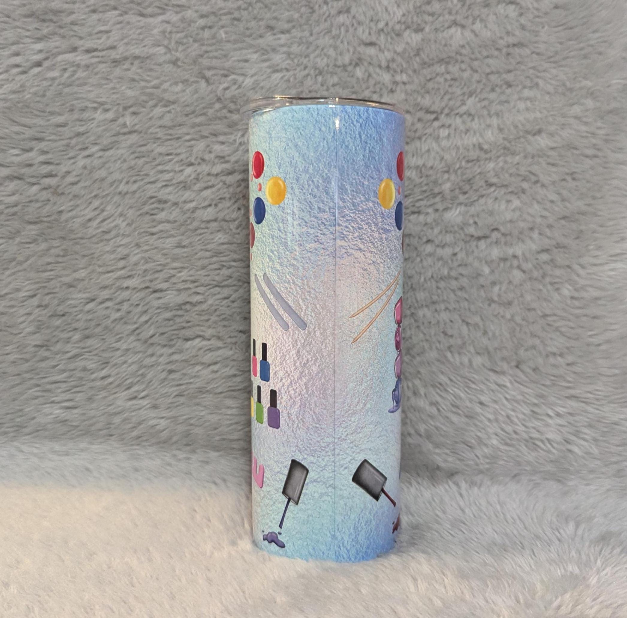 Nail Tech Tumbler 20oz With Reusable Straw, Can Be Personalized