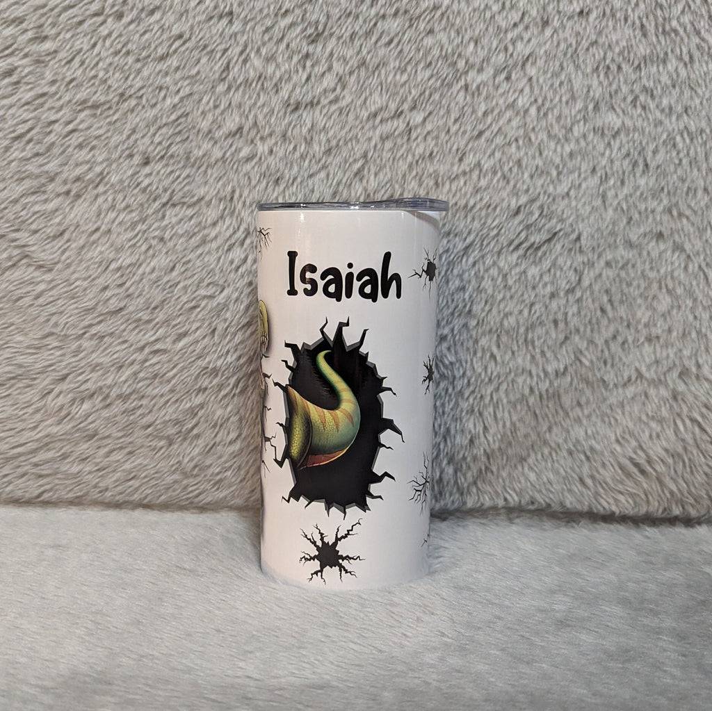 Kids Dinosaur Tumbler 15oz With Reusable Straw, Can Be Personalized